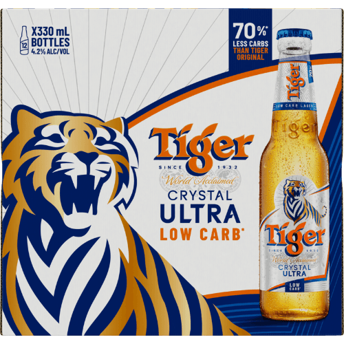 Tiger Crystal Ultra Low Carb Beer Bottles