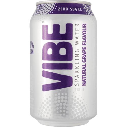 Vibe Natural Grape Flavour Sparkling Water 330 mL