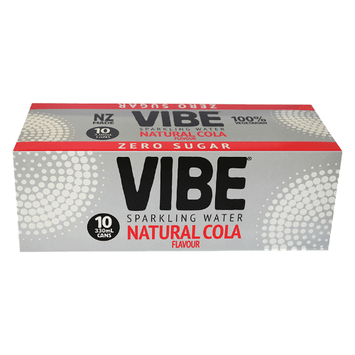 Vibe Natural Cola Flavour Sparkling Water Cans 10 × 330 mL