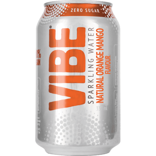 Vibe Natural Orange Mango Flavour Sparkling Water 330 mL