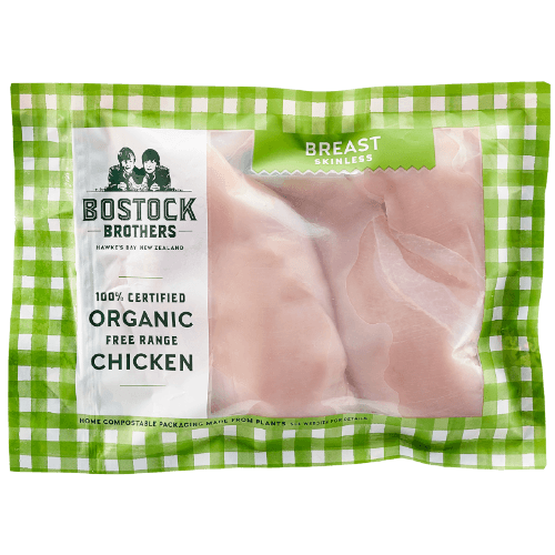 Bostock Brothers 100% Certified Organic Free Range Skinless Chicken Breast 500 g
