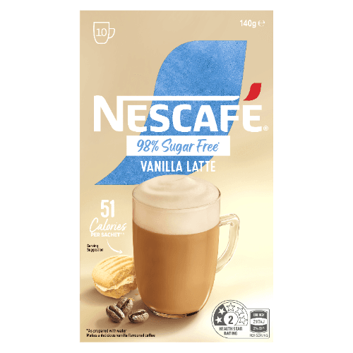 Nescafe 98% Sugar Free Vanilla Latte Coffee Sachets