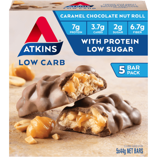 Atkins Low Carb Caramel Chocolate Nut Roll Bars