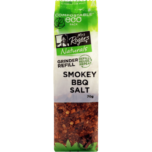 Mrs Rogers Naturals Smokey BBQ Salt Grinder Refill