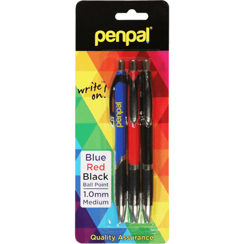Penpal Multi Colour Ballpoint Pens 3 pack