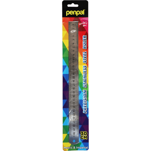 Penpal 30cm Precision Stainless Steel Ruler