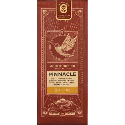 Hummingbird Special Reserve Pinnacle Organic Fair Trade Plunger Coffee 200 g