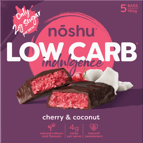Noshu Low Carb Cherry & Coconut Indulgence Bars