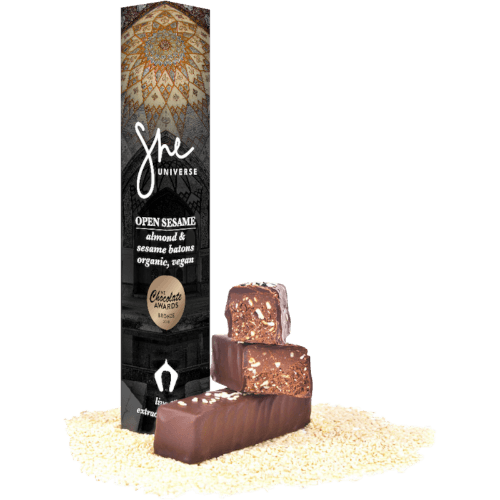 She Universe Open Sesame Almond & Sesame Baton Organic, Vegan Chocolate
