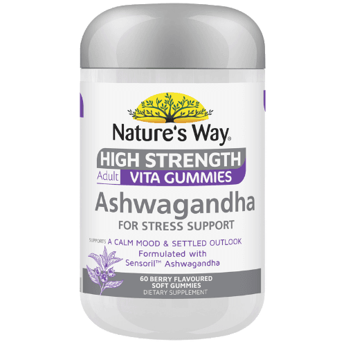Nature's Way High Strength Ashwagandha Berry Flavoured Adult Vita Gummies