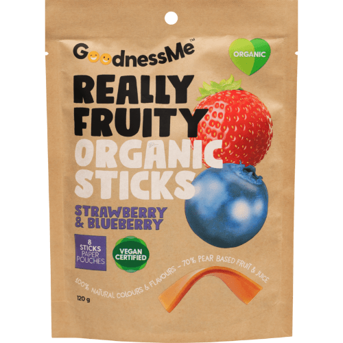 GoodnessMe Really Fruity Sticks Strawberry & Blueberry 8pk