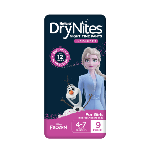Huggies DryNites Night Time Pants for Girls 4-7 Years 17-30kg