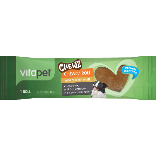 VitaPet Chewz Chewin' Roll With Chicken Paste Rawhide Alternative