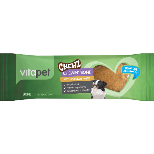 VitaPet Chewz Chewin' Bone With Chicken Paste Rawhide Alternative
