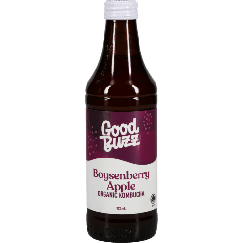 Good Buzz Boysenberry Apple Organic Kombucha 328 mL
