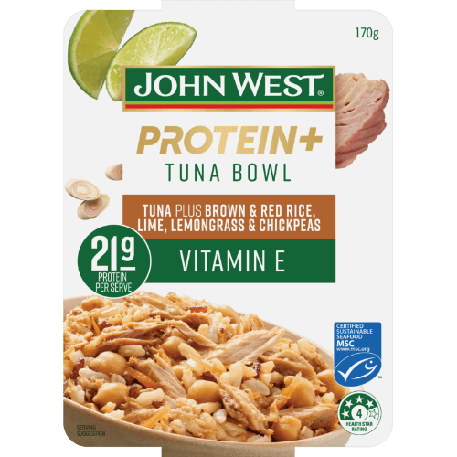 John West Protein+ Brown & Red Rice Lime Lemongrass & Chickpeas Tuna Bowl
