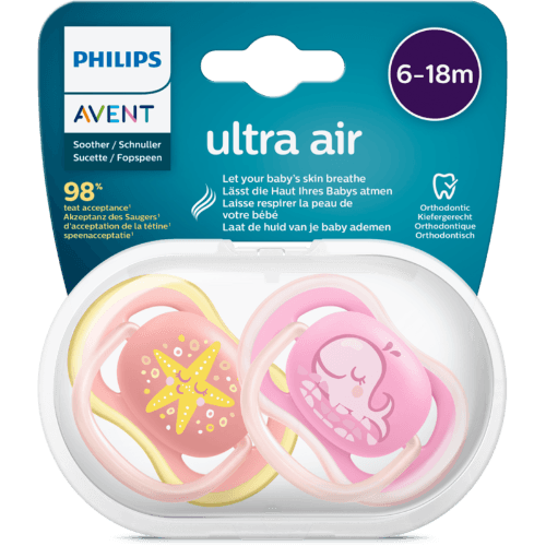 Avent Ultra Air Soother 6-18 Months Pink