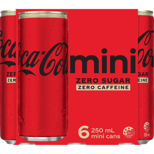 Coca-Cola Zero Sugar Zero Caffeine Soft Drink Mini Cans