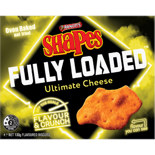 Arnott's Shapes Fully Loaded Ultimate Cheese Flavoured Biscuits