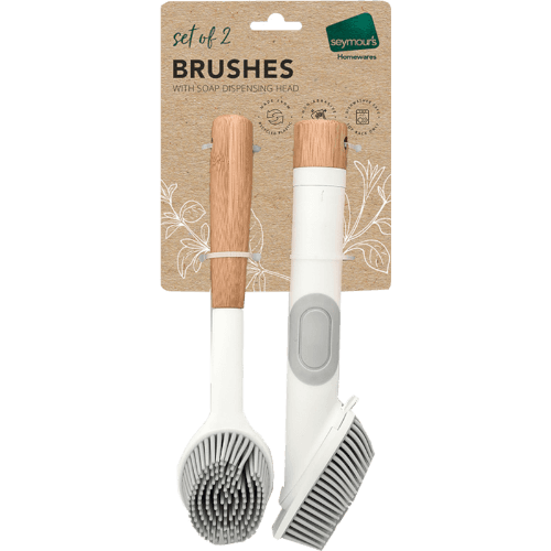 Seymours Brushes With Soap Dispensing Head 2 pack