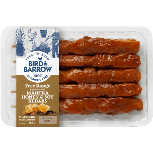 Bird & Barrow Free Range Chicken Breast Manuka Honey & Soy Kebabs