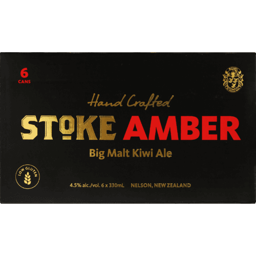 Stoke Amber Big Malt Kiwi Ale Cans 6 × 330 mL