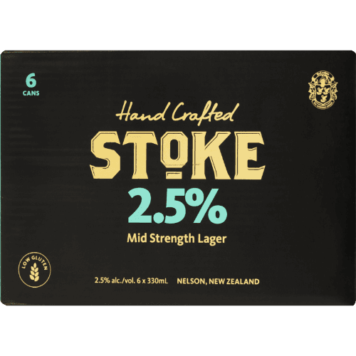Stoke Mid Strength Lager Cans 6 × 330 mL