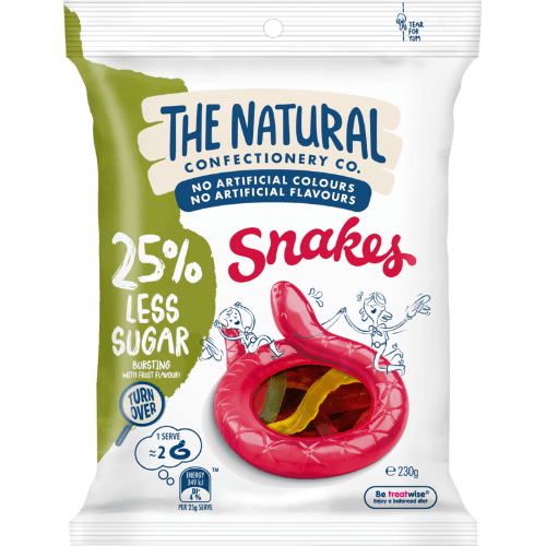 The Natural Confectionery Co. Snakes 25% Less Sugar