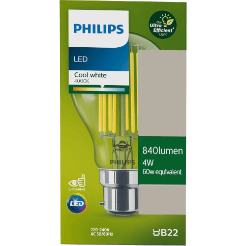 Philips 4W B22 Cool White A60 LED Bulb