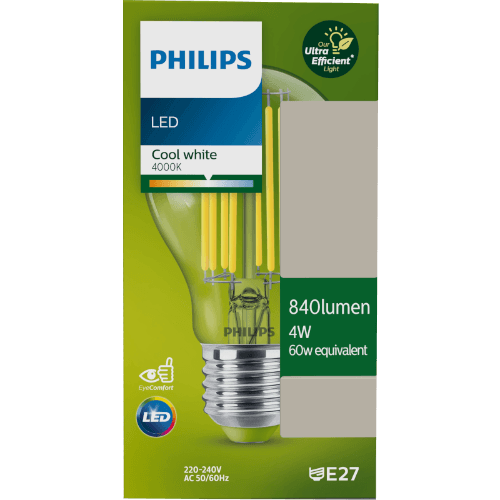 Philips 4W E27 Cool White A60 LED Bulb