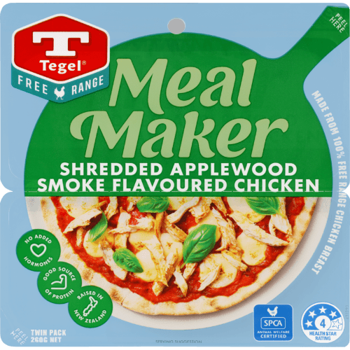 Tegel Free Range Meal Maker Shredded Applewood Smoke Flavoured Chicken