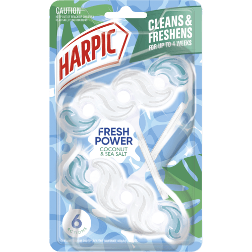 Harpic Fresh Power Coconut & Sea Salt Toilet Block Cleaner 2 pack