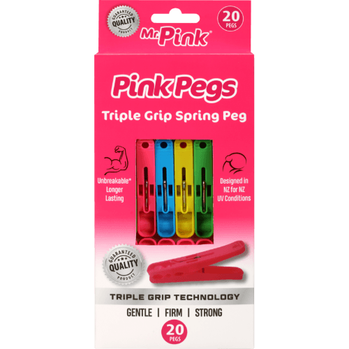 Mr Pink Pink Triple Grip Spring Pegs
