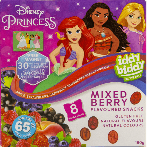 Iddy Biddy Fruit Bits Disney Princess Mixed Berry Flavoured Snacks