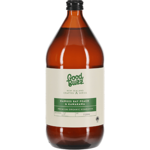 Good Buzz 'A' Series Hawkes Bay Peach & Kawakawa Premium Organic Kombucha