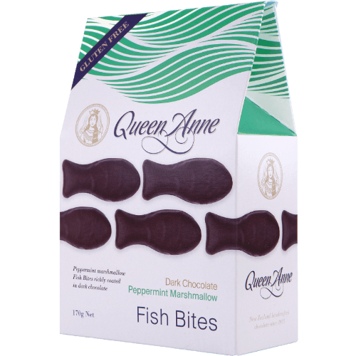 Queen Anne Peppermint Marshmallow Dark Chocolate Fish Bites