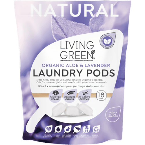Living Green Organic Aloe & Lavender Natural Laundry Pods 18 pack