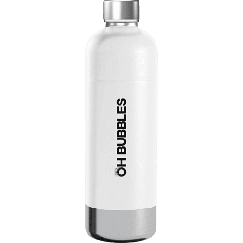 Oh Bubbles White Stainless Steel Sparkling Bottle
