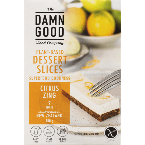 The Damn Good Food Company Citrus Zing Plant-Based Dessert Slices 180 g