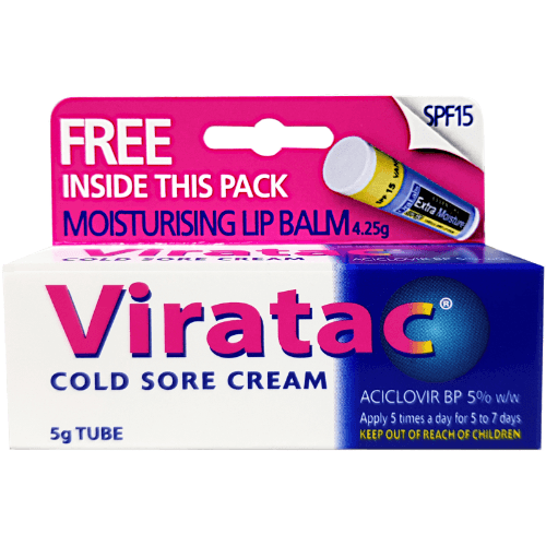 Viratac Cold Sore Cream With Moisturising Lip Balm 5 g