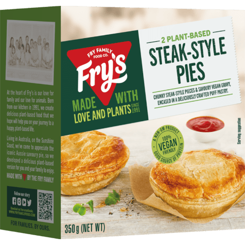 Fry's 2 Steak-Style Pies Vegan Plant Based