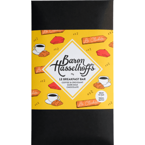Baron Hasselhoff's Le Breakfast Bar Coffee & Croissant Dark Milk Chocolate Bar