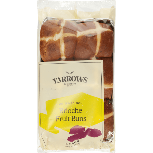 Yarrows Brioche Fruit Buns 6 pack