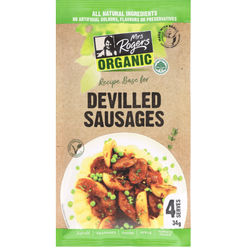 Mrs Rogers Organic Devilled Sausages Recipe Base