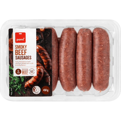 Pams Smokey Beef Sausages
