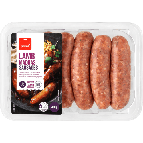 Pams Lamb Madras Sausages