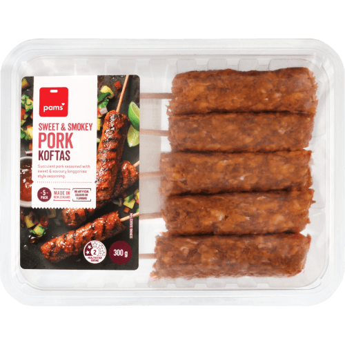 Pams Sweet & Smokey Pork Koftas 5 × 60 g