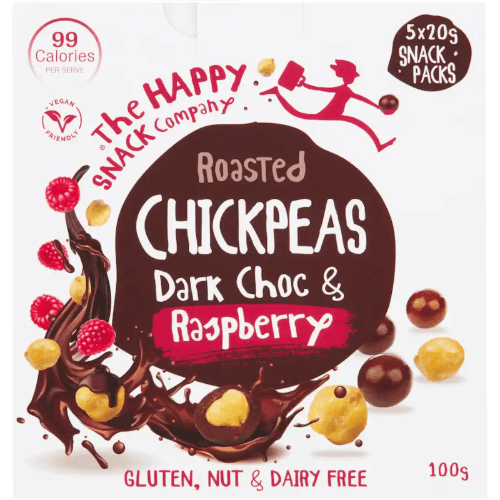 Happy Snack Dairy Free Dark Chocolate & Raspberry Roasted Chickpeas