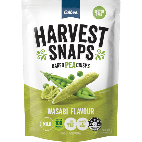 Calbee Harvest Snaps Wasabi Flavour Baked Pea Crisps