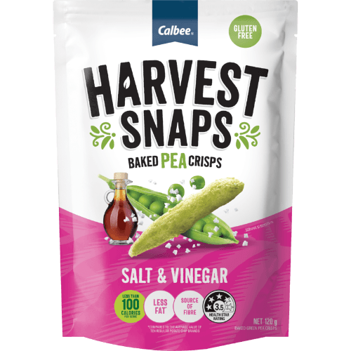 Calbee Harvest Snaps Salt & Vinegar Flavour Baked Pea Crisps